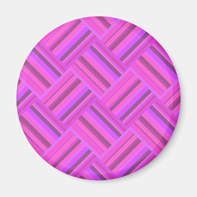 Rosa rand diagonalväv mönster magnet (Framsidan)