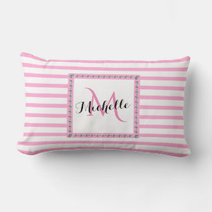 Rosa Rand Diamond Monogram   Baby Lumbar Pillow Lumbarkudde