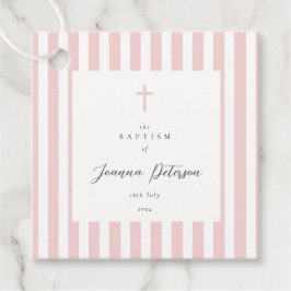 Rosa Rand Elegant Baptism Gåvor Etiketter