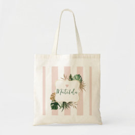 Rosa rand elegant tropiska Bridesmaid namn Tygkasse