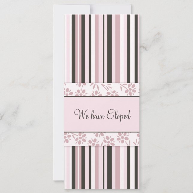 Rosa Rand Elopement Announcards Meddelande (Framsida)