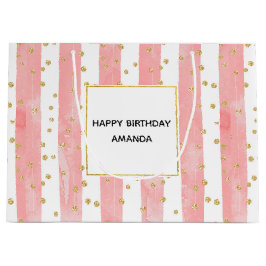 Rosa Rand | Faux Guld Confetti Birthday
