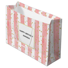 Rosa Rand | Faux Guld Confetti Birthday