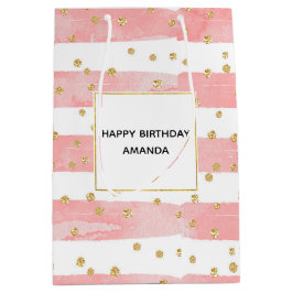 Rosa Rand | Faux Guld Confetti Birthday