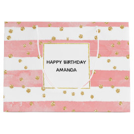 Rosa Rand | Faux Guld Confetti Birthday