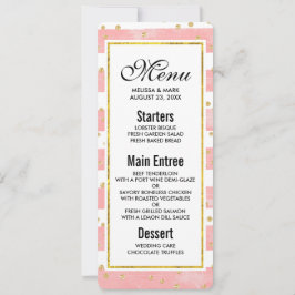 Rosa Rand | Faux Guld Confetti Inbjudningar