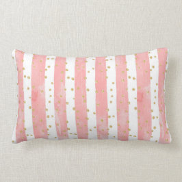 Rosa Rand | Faux Guld Confetti Lumbarkudde