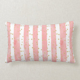 Rosa  Rand   Faux Guld Confetti Lumbarkudde