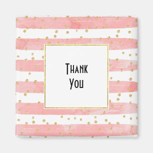 Rosa Rand Faux Guld Confetti Tack Magnet