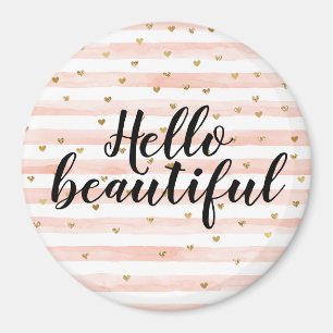 Rosa Rand Guld Hearts Magnet