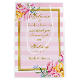 Rosa Rand Guld Ram Flower Bröllop