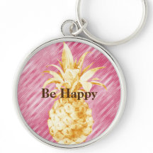 Rosa Rand Gult Guld Ananas