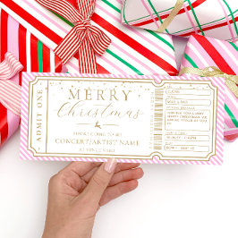 Rosa Rand-konsertkort för Biljett-gift-kupong Inbjudningar