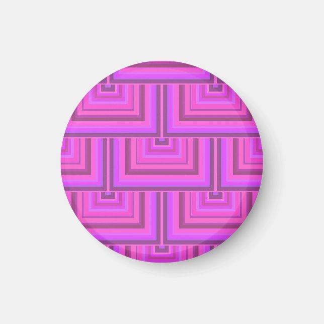 Rosa rand kvadratskalor mönster magnet (Framsidan)