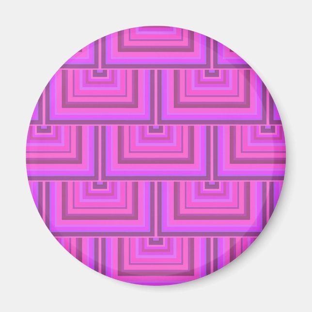Rosa rand kvadratskalor mönster magnet (Framsidan)