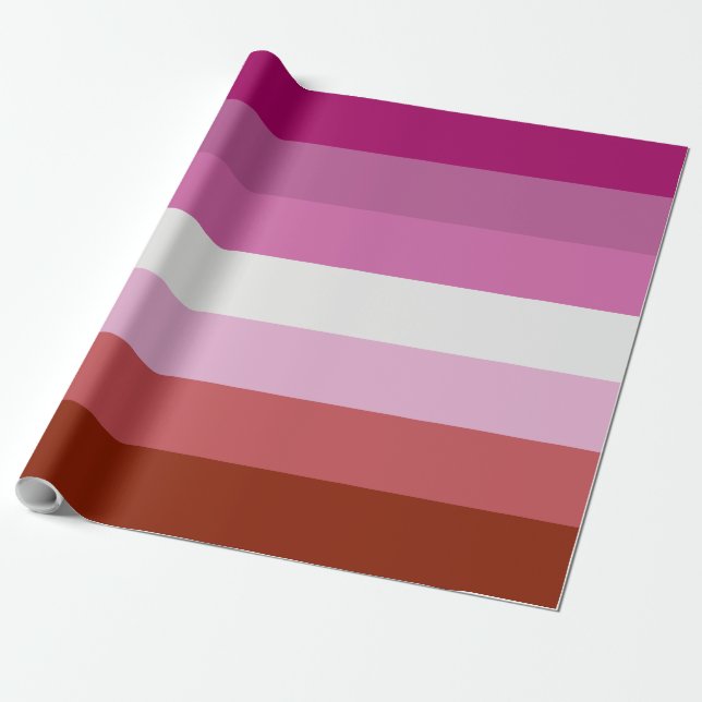 Rosa Rand Lesbisk Pride LGBTQ Mönster Presentpapper (Utrullad)