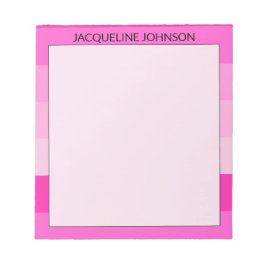 Rosa Rand Modern och feminin Monogram Namn Anteckningsblock