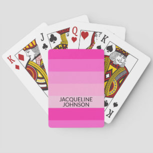 Rosa Rand Modern och feminin Monogram Namn Casinokort