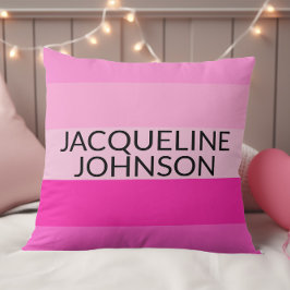 Rosa Rand Modern och feminin Monogram Namn Kudde