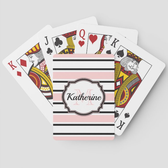 Rosa Rand Mönster Casinokort (Baksidan)