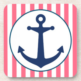 Rosa rand och marinblått ankare underlägg