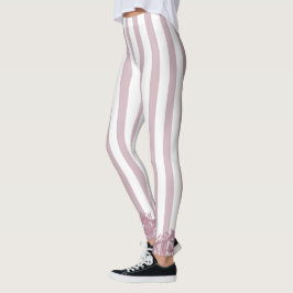 Rosa Rand och Snöre Leggings