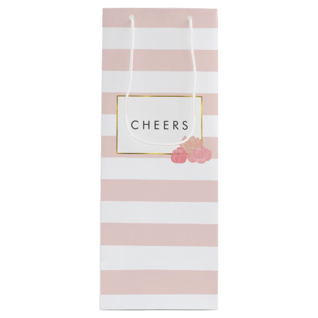 Rosa Rand &  Peony Personlig Vin Bag (Framsidan)