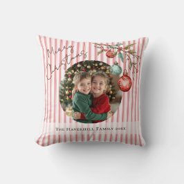 Rosa Rand Photo Watercolor Ornaments jul Kudde