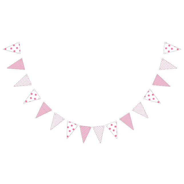 Rosa Rand & Polkadots - Party Bunting Banner Vimplar (Alla)