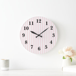 Rosa Rand Preppy Large Clock Stor Klocka