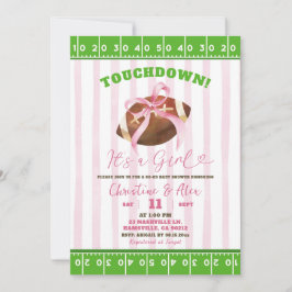 Rosa Rand Quirky Touchdown Girl Baby Shower Inbjudningar
