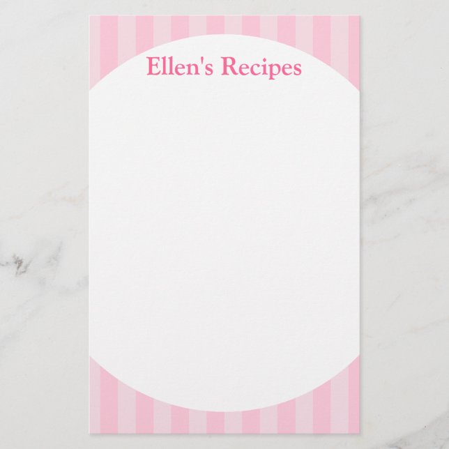 Rosa Rand Recept Note Pad (Framsida)