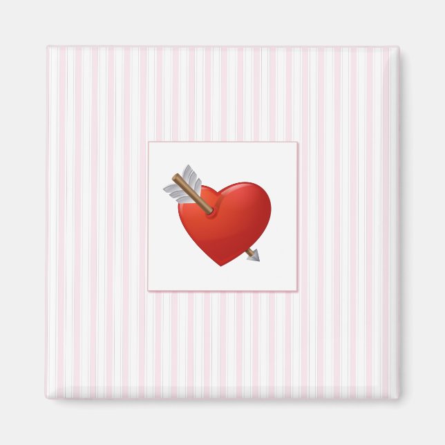 Rosa Rand - Red Valentine Heart Magnet (Framsidan)