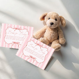 Rosa rand retro för babbabbabbabbabyduschen bok be tilläggskort