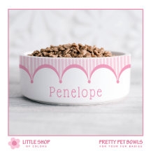 Rosa Rand Scalloped Kant Anpassade Pet