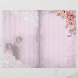 Rosa Rand & Snöre Vintage Journal sida