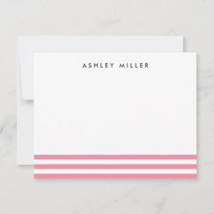 Rosa Rand Stationery Personlig Inbjudan-kort Anteckningskort