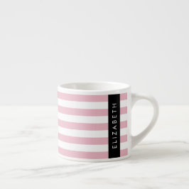 Rosa Rand, Stripe Mönster, Linjer, Ditt namn Espressomugg