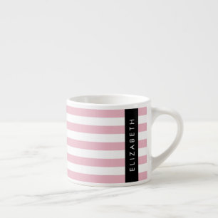 Rosa Rand, Stripe Mönster, Linjer, Ditt namn Espressomugg