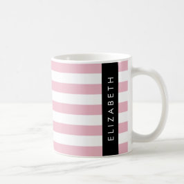 Rosa Rand, Stripe Mönster, Linjer, Ditt namn Kaffemugg