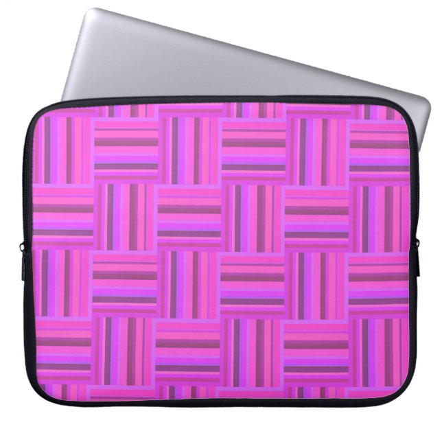 Rosa rand väv mönster laptop fodral (Framsidan)