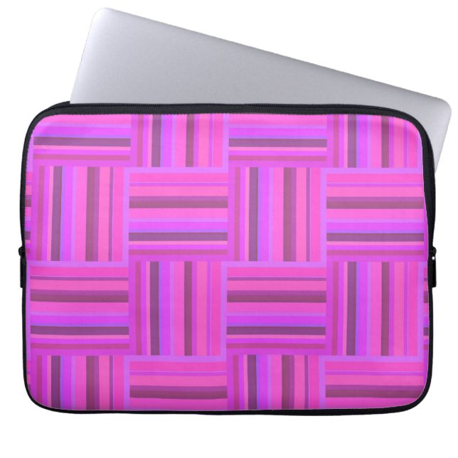 Rosa rand väv mönster laptop sleeve (Framsidan)