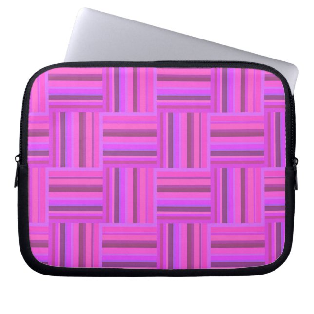 Rosa rand väv mönster laptop sleeve (Framsidan)
