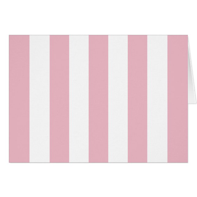 Rosa Rand, Vita Rand, Stripe Mönster Hälsningskort (Framsidan Horizontal)