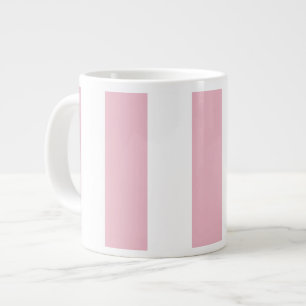 Rosa Rand, Vita Rand, Stripe Mönster Jumbo Mugg