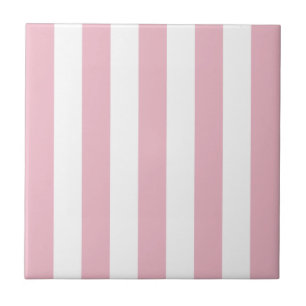 Rosa Rand, Vita Rand, Stripe Mönster Kakelplatta
