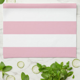 Rosa Rand, Vita Rand, Stripe Mönster Kökshandduk