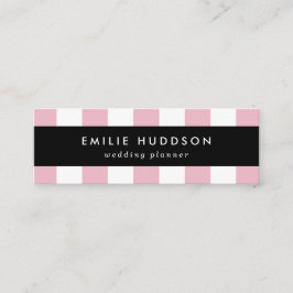 Rosa Rand, Vita Rand, Stripe Mönster Mini Visitkort