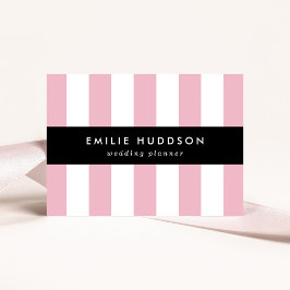 Rosa Rand, Vita Rand, Stripe Mönster Visitkort