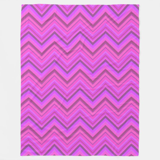 Rosa rand zigzag mönster fleecefilt (Framsidan)